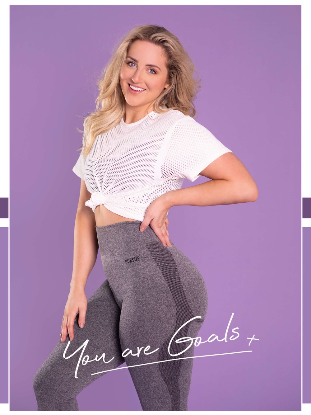 Hopescope X Pursue Fitness Collab Seamless Leggings Gray High Waisted Size Large
